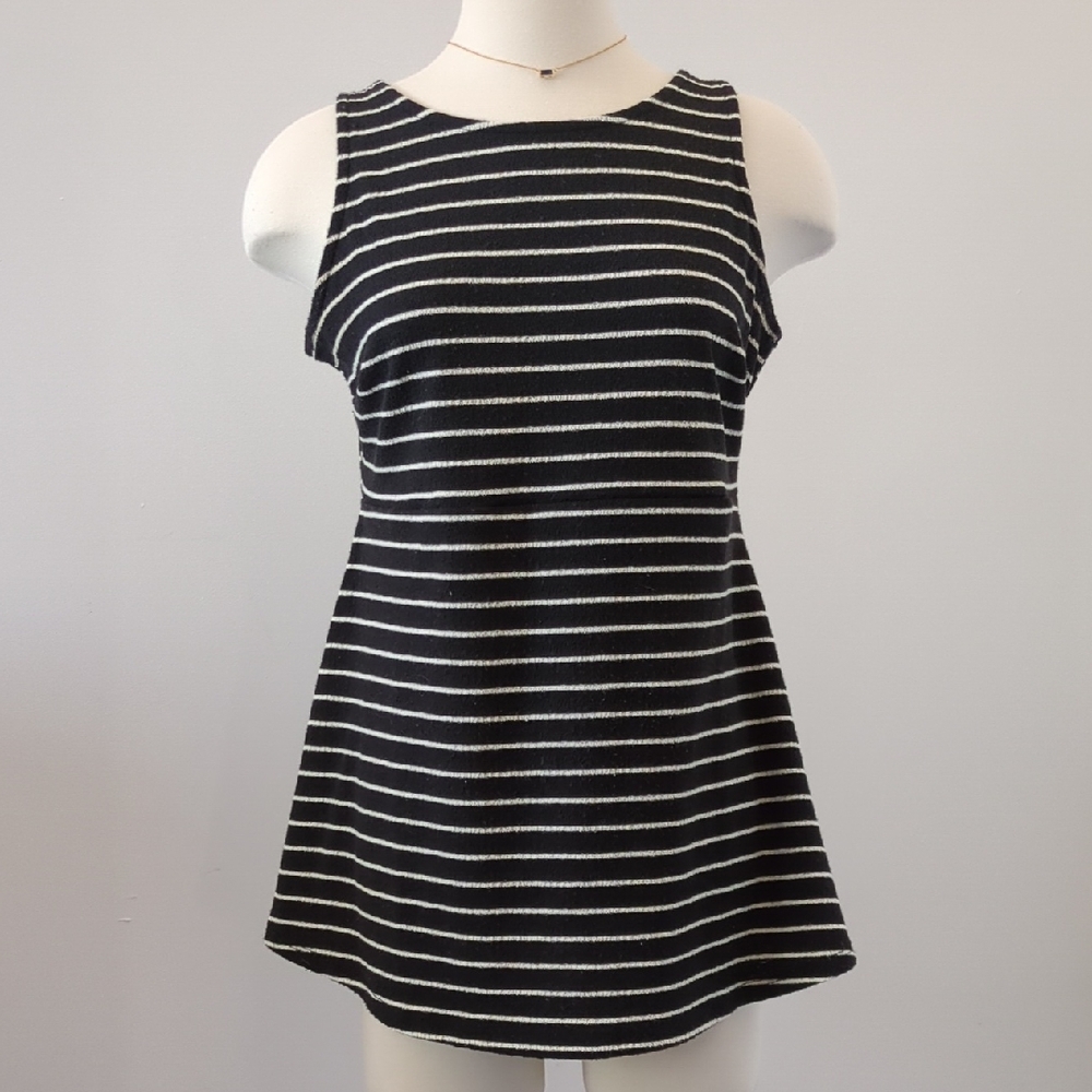 A Pea in the Pod Black and White Striped Maternity Top
